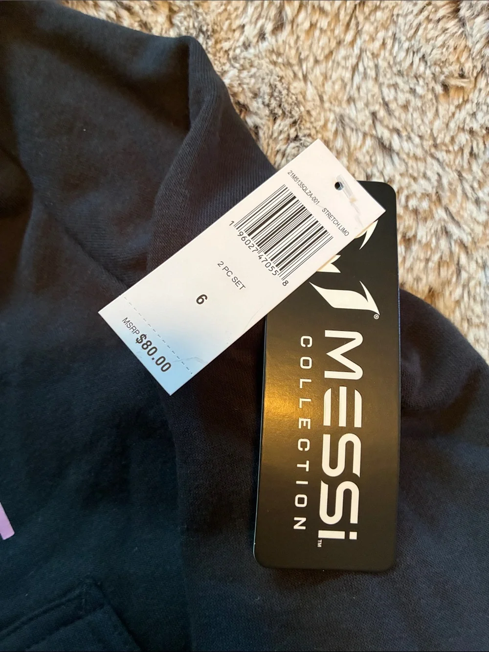 Messi Kids Black and Pink Hoodie & Jogger Set